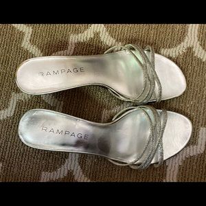 Women’s 3 inch heel silver glitter sandal